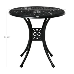 Outsunny Garden Dining Table - Black -Günstiges Grün Ecke Geschäft 3 2 9925d4f9 e115 4bf2 b3da 6533d2fd4996