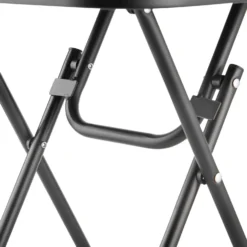 Silver & Stone Folding Glass Side Table 40 X 40 X 46cm - Black - Indoor Or Outdoor -Günstiges Grün Ecke Geschäft 3232804 IMAGE11