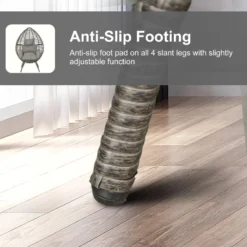 Outsunny Wicker Rattan Egg Chair With 4 Legs Grey -Günstiges Grün Ecke Geschäft 34zb1017eecc29b03 jpg