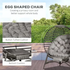 Outsunny Standing Egg Chair With Cushion - Brown -Günstiges Grün Ecke Geschäft 3IG88c17f010137c3 jpg