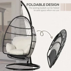 Outsunny Rattan Hanging Egg Chair Black -Günstiges Grün Ecke Geschäft 3Wyb101801c81fd76 jpg