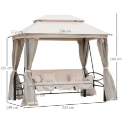 Outsunny Gazebo Swing Chair Bed - Beige -Günstiges Grün Ecke Geschäft 3cD4d81859ab64979 jpg