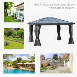 Outsunny Hardtop Gazebo 3.6 X 4m - Black & Dark Grey -Günstiges Grün Ecke Geschäft 3oE75617f96872b6d jpg