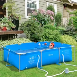 Outsunny Swimming Pool With Steel Frame & Filter 315L X 225W X 75H Cm - Blue -Günstiges Grün Ecke Geschäft 3zd5a217dc28a9dd5 jpg