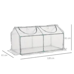Outsunny Mini Greenhouse With 2 Windows, Plant Flower Herbs Growing, PE, 120 X 61 X 61cm -Günstiges Grün Ecke Geschäft 416a1217edc607e2f
