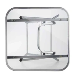 Silver & Stone Folding Side Table With Glass Top 40cm X 40cm X 46cm -Günstiges Grün Ecke Geschäft 4356318 IMAGE9