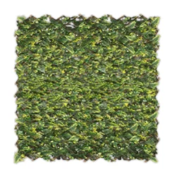 Silver & Stone Expanding Willow Leaf Trellis With Artificial Leaves 2m X 1m