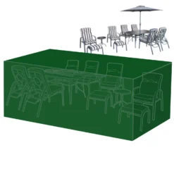 Silver & Stone Outdoor Furniture Cover For 11 Seater Rectangle Furniture Set - Dark Green
