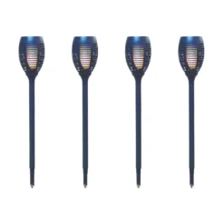 Günstiges Grün Ecke Geschäft 23 Silver & Stone Outdoor Solar Flickering Flame Torch Garden Stakes - 4 Pack