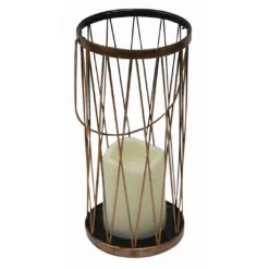 Silver & Stone Outdoor Solar Candle Lantern With Warm White LEDs