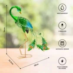 GardenKraft Solar Metal Peacock 56cm -Günstiges Grün Ecke Geschäft 4927785 3
