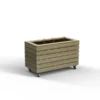 Forest Garden Linear Planter - Double With Wheels 49.6cm(h) X 80cm(w) X 40cm(d)