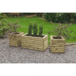 Forest Garden Linear Planter - Double 44cm(h) X 80cm(w) X 40cm(d) -Günstiges Grün Ecke Geschäft 4937456 6