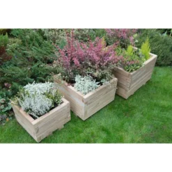 Forest Garden Kendal Square Planter - Set Of 3 -Günstiges Grün Ecke Geschäft 4937524 2