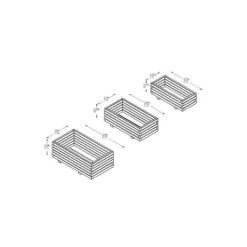 Forest Garden Durham Rectangular Planter - Set Of 3 -Günstiges Grün Ecke Geschäft 4937531 4