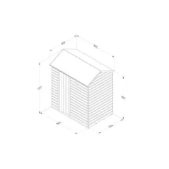 Forest Garden Shiplap Dip Treated 6x4 Reverse Apex Shed - No Window -Günstiges Grün Ecke Geschäft 4937791 3