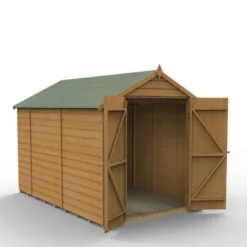 Forest Garden Shiplap Dip Treated 6x10 Apex Shed - No Window, Double Door