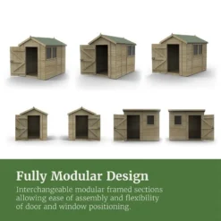 Forest Garden Timberdale 6 X 8 Double Door Apex Shed -Günstiges Grün Ecke Geschäft 4937876 7