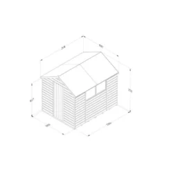 Forest Garden Shiplap Dip Treated 8x6 Apex Shed -Günstiges Grün Ecke Geschäft 4937890 4