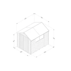 Forest Garden Overlap Pressure Treated 8x6 Apex Shed - Double Door -Günstiges Grün Ecke Geschäft 4937906 4