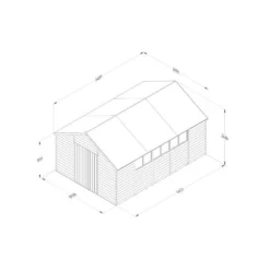 Forest Garden Overlap Pressure Treated 10x15 Apex Shed - Double Door -Günstiges Grün Ecke Geschäft 4937951 4