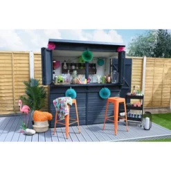 Forest Garden Shiplap Pent Garden Bar 6x3 -Günstiges Grün Ecke Geschäft 4937975 4