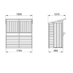 Forest Garden Shiplap Pent Garden Bar 6x3 -Günstiges Grün Ecke Geschäft 4937975 7