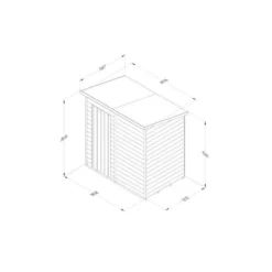 Forest Garden Overlap Pressure Treated 6x4 Pent Shed - No Window -Günstiges Grün Ecke Geschäft 4937999 3