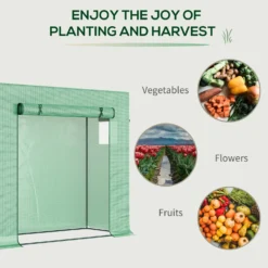 Outsunny Outdoor Greenhouse Poly Tunnel Plants Reinforced Top Cover 1.98 X 0.77 X 1.49 M -Günstiges Grün Ecke Geschäft 4J32e317e70daf79e