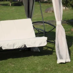 Outsunny Gazebo Swing Chair Bed - Beige -Günstiges Grün Ecke Geschäft 4NT0c61859ab64990 JPG
