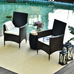 Outsunny Rattan Dining Chair Set - Dark Coffee -Günstiges Grün Ecke Geschäft 5et90f17eecc2a175