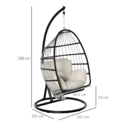 Outsunny Rattan Hanging Egg Chair Black -Günstiges Grün Ecke Geschäft 65ga121801c81fd76 jpg