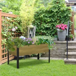 Outsunny Raised Garden Bed Elevated Wood Planter Box -Günstiges Grün Ecke Geschäft 67E53317e70daf1dc 23937091 7277 44f4 a61f 5a5a84bdee51
