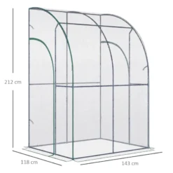 Outsunny Greenhouse Lean To 143x118x212 Cm - Clear -Günstiges Grün Ecke Geschäft 6JEa1217ee2cf1040 jpg