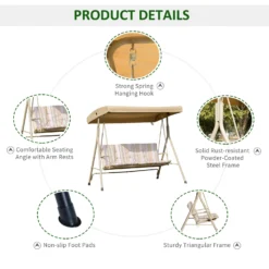 Outsunny 3 Seater Swing Bench -Günstiges Grün Ecke Geschäft 6Jw78417dc3540639