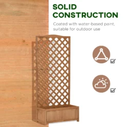 Outsunny Garden Wooden Planter Box With Trellis Lattice Flower Raised Bed 76x36x170cm -Günstiges Grün Ecke Geschäft 6QP75617ee2cf0f22 f90041a0 2087 4523 aeb8 e44410b02962