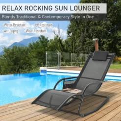 Outsunny Lounger Rocking Chair - Black -Günstiges Grün Ecke Geschäft 6dQa0917f68a05e30 jpg