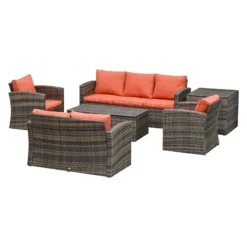 Outsunny Rattan Sofa Set Furniture With Storage - Brown -Günstiges Grün Ecke Geschäft 73Cdaa17eecc28f16 jpg