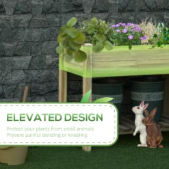 Outsunny Raised Garden Bed With Legs And Storage Shelf Elevated Wooden Planter Box -Günstiges Grün Ecke Geschäft 7cN7f017e2eb580b4
