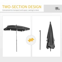 Outsunny Tilt Parasol 2m X 1/3m - Grey -Günstiges Grün Ecke Geschäft 7cyc2817dc4421195 jpg