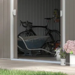 Outsunny Metal Shed 13 X 11ft - Light Grey -Günstiges Grün Ecke Geschäft 7fN3d618573b67a6c jpg