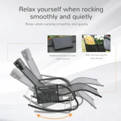 Outsunny Lounger Rocking Chair - Black -Günstiges Grün Ecke Geschäft 7jeb1017f68a05e30 jpg
