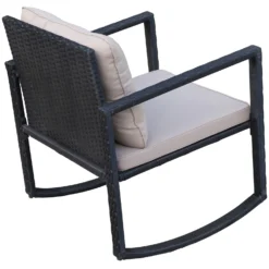Outsunny Rattan Rocking Chair Set - Black -Günstiges Grün Ecke Geschäft 7xr75017dc18a3d33