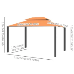 Outsunny Garden Gazebo - Orange -Günstiges Grün Ecke Geschäft 8COa1217e9076ac02