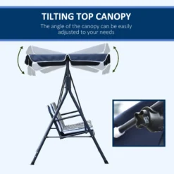 Outsunny Swing Seat 3 Seater - Blue -Günstiges Grün Ecke Geschäft 8YGa091859f793a70 jpg