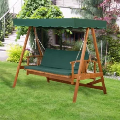 Outsunny Wooden Garden Swing Seat 3 Seater -Günstiges Grün Ecke Geschäft 8cH6ff1859aca358e jpg