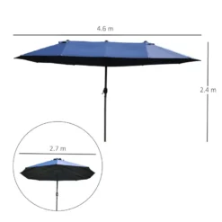 Outsunny Double Parasol 4.6m - Blue -Günstiges Grün Ecke Geschäft 8y4a121814b8f0efe jpg