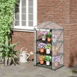 Outsunny Mini Greenhouse 3 Tier 69Lx49Wx125H Cm - Clear -Günstiges Grün Ecke Geschäft 95m6ff17f0101243d jpg
