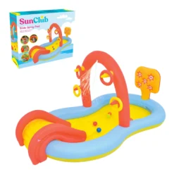 Sun Club Paddling Pool With Slide & Water Spray 2.2m -Günstiges Grün Ecke Geschäft 98729 scaled