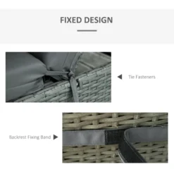 Outsunny Set Of 2 Lounger Cushions - Dark Grey -Günstiges Grün Ecke Geschäft 9Upb10186cc9c13d1 jpg